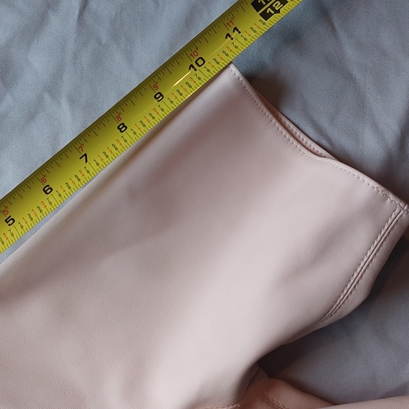 DENNIS BASSO faux leather like new pink top, 10-14 - Picture 8 of 15